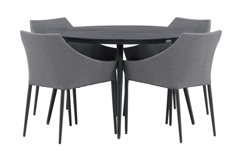 Ruokailuryhmä Break Pyöreä 120 cm 4 Spoga tuolia, Beige/Harmaa