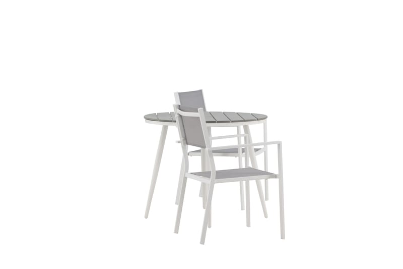 Ruokailuryhmä Break Pyöreä 70 cm 2 Copacabana tuolia - Valkoinen - Puutarhakalusteet - Ulkoryhmä - Ruokailuryhmät ulos