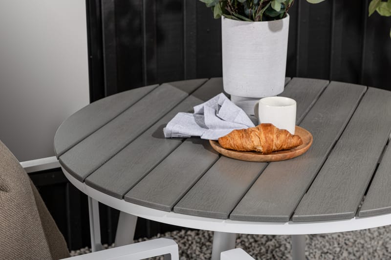 Ruokailuryhmä Break Pyöreä 70 cm 2 Copacabana tuolia - Valkoinen - Puutarhakalusteet - Ulkoryhmä - Ruokailuryhmät ulos