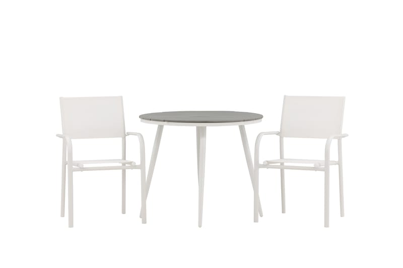 Ruokailuryhmä Break Pyöreä 70 cm 2 Santorini tuolia - Hopea/Harmaa - Puutarhakalusteet - Ulkoryhmä - Ruokailuryhmät ulos