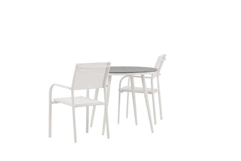 Ruokailuryhmä Break Pyöreä 70 cm 2 Santorini tuolia - Hopea/Harmaa - Puutarhakalusteet - Ulkoryhmä - Ruokailuryhmät ulos