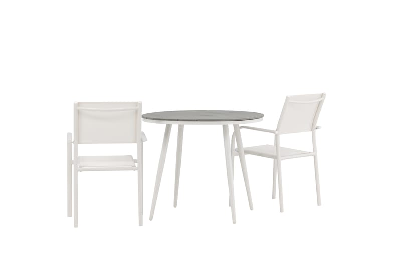 Ruokailuryhmä Break Pyöreä 70 cm 2 Santorini tuolia - Hopea/Harmaa - Puutarhakalusteet - Ulkoryhmä - Ruokailuryhmät ulos