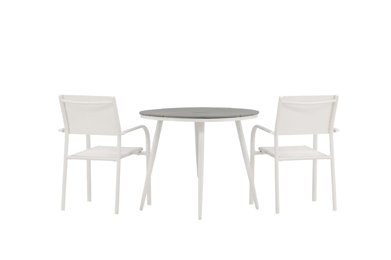 Ruokailuryhmä Break Pyöreä 70 cm 2 Santorini tuolia - Hopea/Harmaa - Puutarhakalusteet - Ulkoryhmä - Ruokailuryhmät ulos