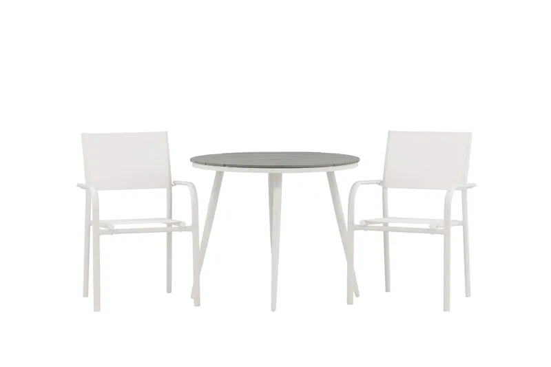 Ruokailuryhmä Break Pyöreä 70 cm 2 Santorini tuolia, Hopea/Harmaa