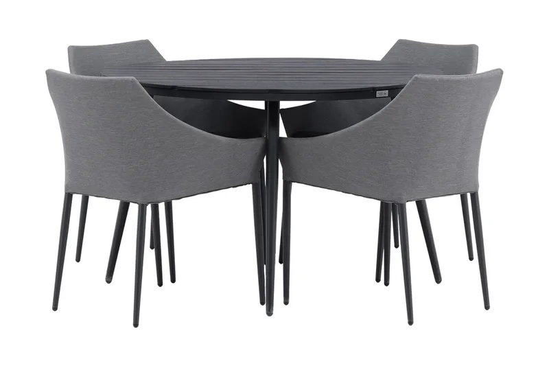 Ruokailuryhmä Break Pyöreä 120 cm 4 Spoga tuolia, Beige/Harmaa