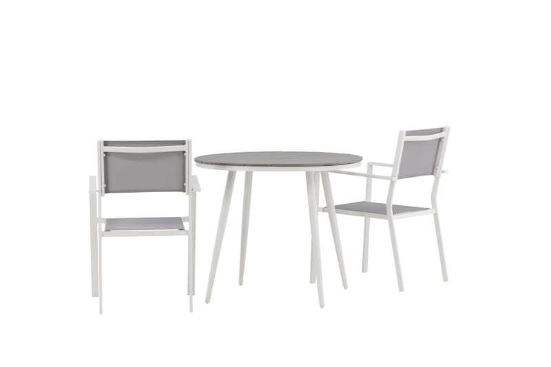 Ruokailuryhmä Break Pyöreä 70 cm 2 Copacabana tuolia - Valkoinen - Puutarhakalusteet - Ulkoryhmä - Ruokailuryhmät ulos