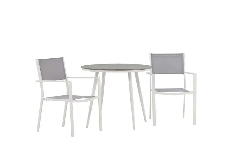 Ruokailuryhmä Break Pyöreä 70 cm 2 Copacabana tuolia - Valkoinen - Puutarhakalusteet - Ulkoryhmä - Ruokailuryhmät ulos