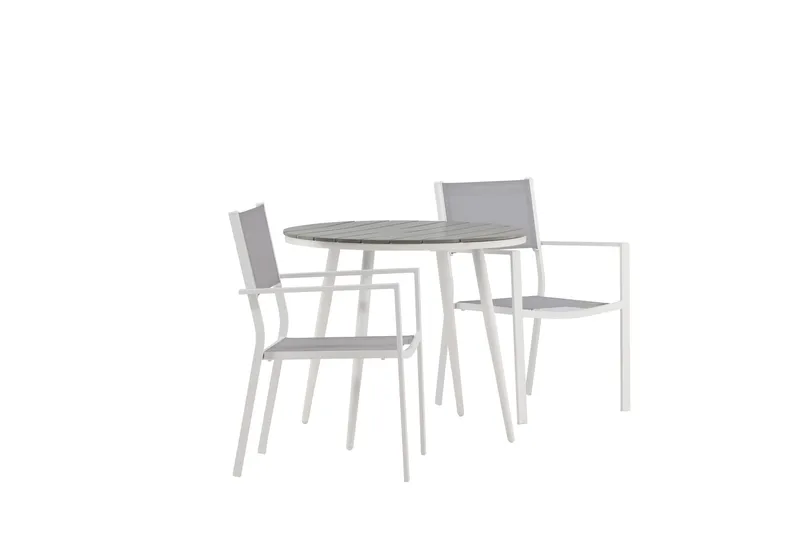 Ruokailuryhmä Break Pyöreä 70 cm 2 Copacabana tuolia - Valkoinen - Puutarhakalusteet - Ulkoryhmä - Ruokailuryhmät ulos