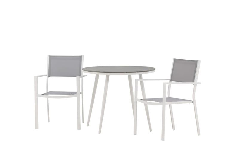 Ruokailuryhmä Break Pyöreä 70 cm 2 Copacabana tuolia - Valkoinen - Puutarhakalusteet - Ulkoryhmä - Ruokailuryhmät ulos
