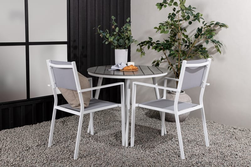 Ruokailuryhmä Break Pyöreä 70 cm 2 Copacabana tuolia - Valkoinen - Puutarhakalusteet - Ulkoryhmä - Ruokailuryhmät ulos