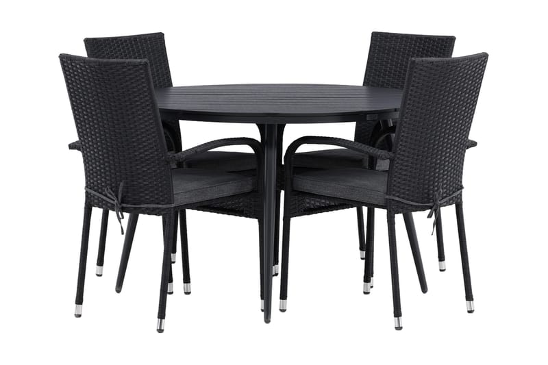 Ruokailuryhmä Break Pyöreä 120 cm 4 Anna tuolia, Beige/Musta