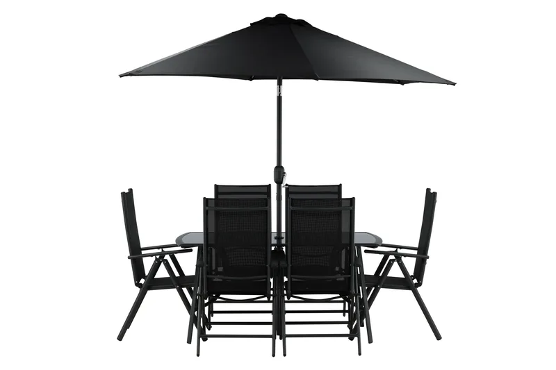 Ruokailuryhmä Brekki 150 cm 6 tuolia, Musta