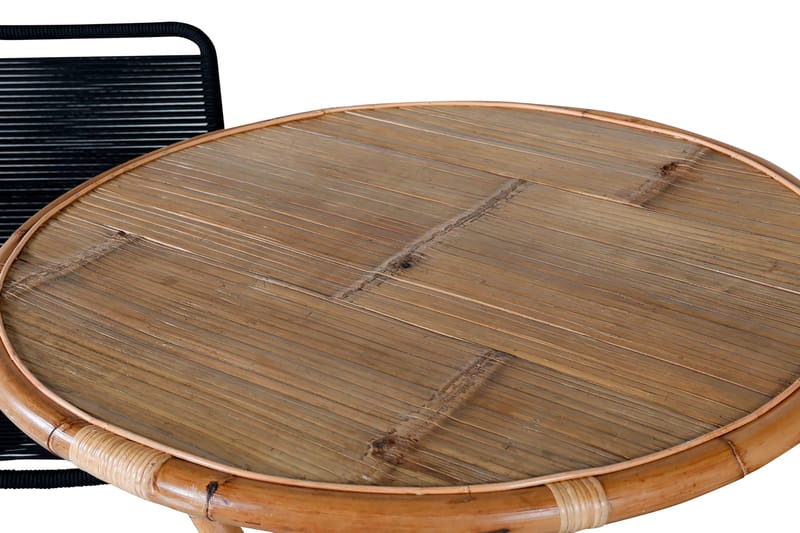 Ruokailuryhmä Cane Pyöreä 80 cm 2 Lindos tuolia - Valkoinen - Puutarhakalusteet - Ulkoryhmä - Ruokailuryhmät ulos