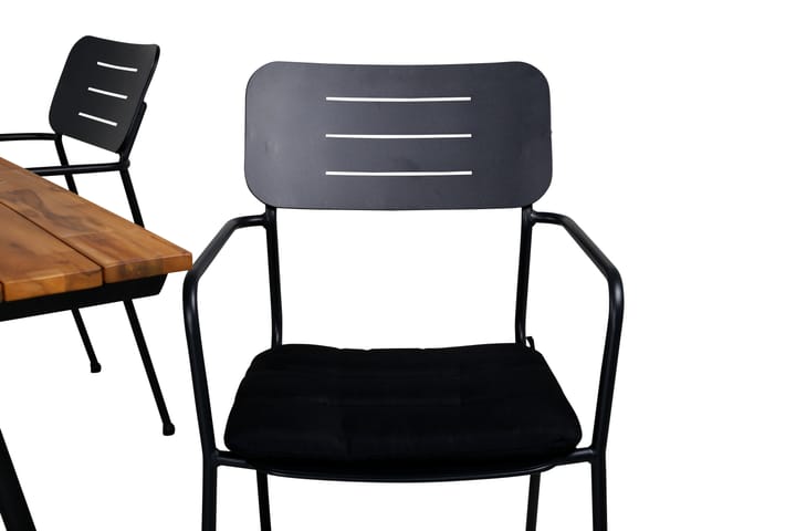 Ruokailuryhmä Chan 200 cm 4 Nicke tuolia Musta/Luonnonväri - Venture Home - Ruokailuryhmät ulos
