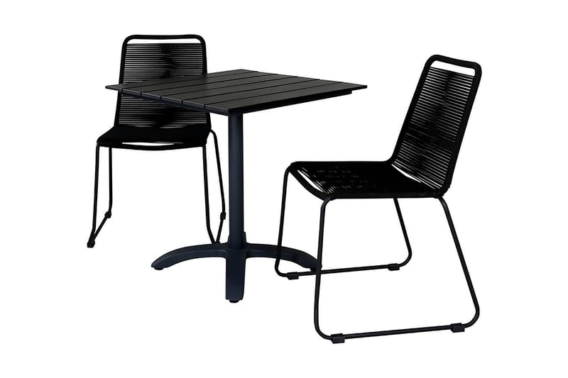 Ruokailuryhmä Colorado 70 cm 2 Lindos tuolia - Musta - Puutarhakalusteet - Ulkoryhmä - Ruokailuryhm ät ulos
