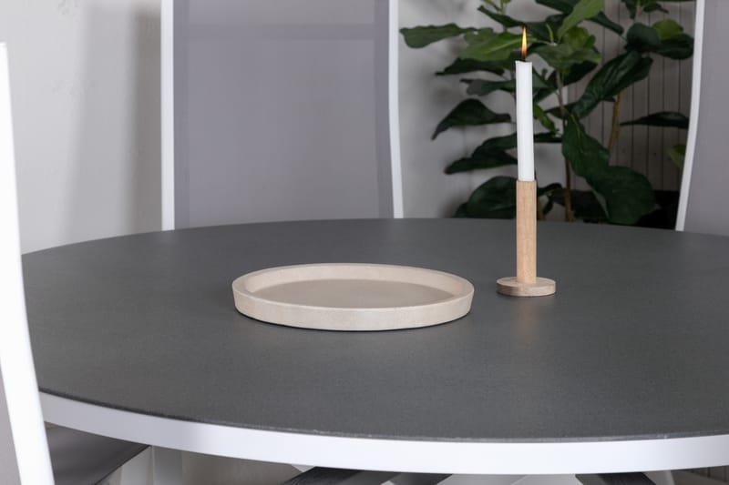 Ruokailuryhmä Copacabana Pyöreä 140 cm 6 Albany tuolia - Musta/Luonnonväri - Puutarhakalusteet - Ulkoryhmä - Ruokailuryhmät ulos