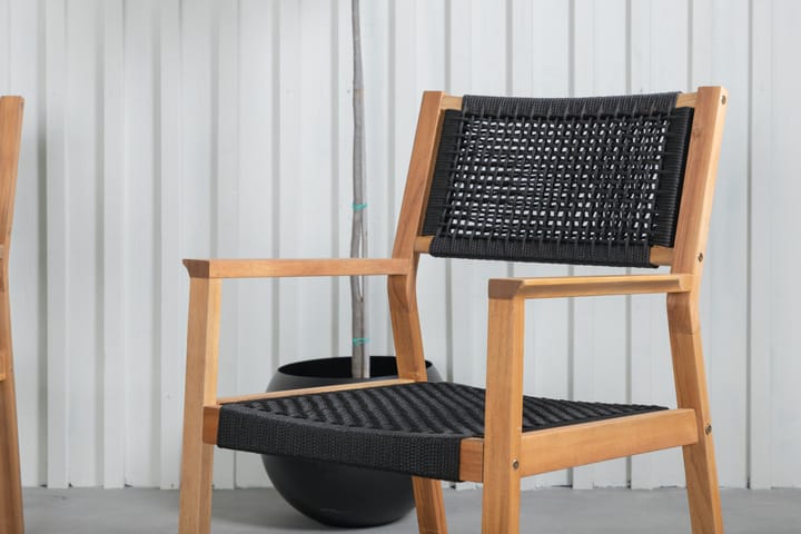 Ruokailuryhmä Cot Pyöreä 100 cm 4 Little tuolia Musta - Venture Home - Ruokailuryhmät ulos