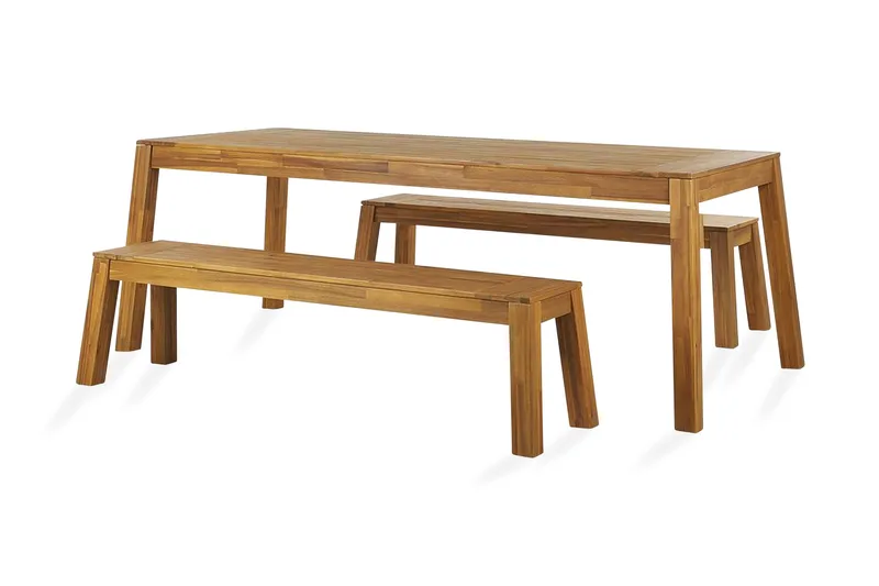 Ruokailuryhmä Coteto 225 cm + 2 penkkiä, Akaasia