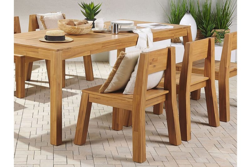 Ruokailuryhmä Coteto 225 cm + 6 tuolia - Akaasia - Puutarhakalusteet - Ulkoryhmä - Ruokailuryhmät ulos