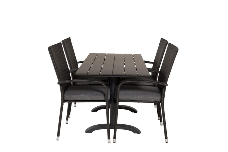 Ruokailuryhmä Denver 120 cm 4 Anna tuolia, Musta