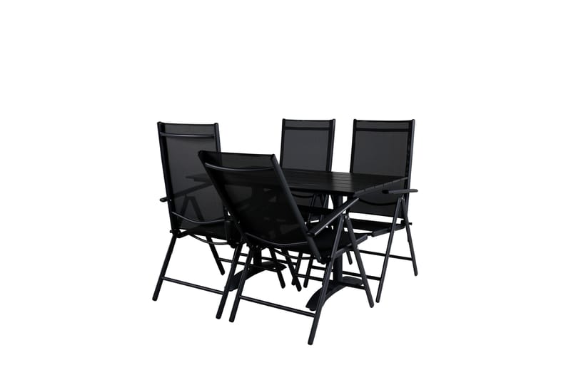 Ruokailuryhmä Denver 120 cm 4 Break tuolia Musta - Venture Home - Puutarhakalusteet - Ulkoryhmä - Ruokailuryhmät ulos