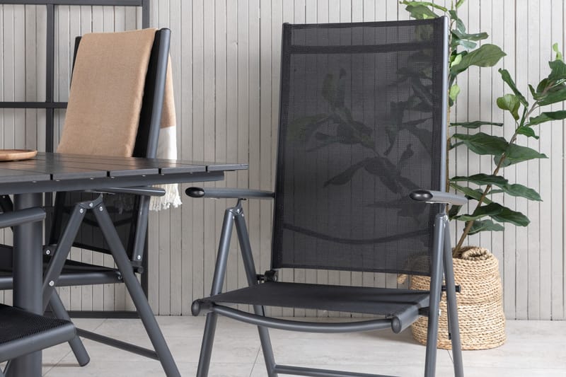 Ruokailuryhmä Denver 120 cm 4 Break tuolia Musta - Venture Home - Puutarhakalusteet - Ulkoryhmä - Ruokailuryhmät ulos