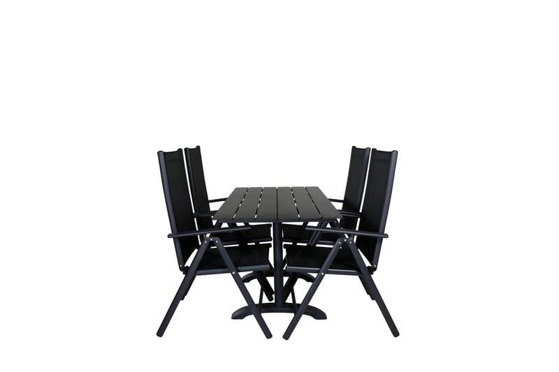 Ruokailuryhmä Denver 120 cm 4 Break tuolia Musta - Venture Home - Puutarhakalusteet - Ulkoryhmä - Ruokailuryhmät ulos