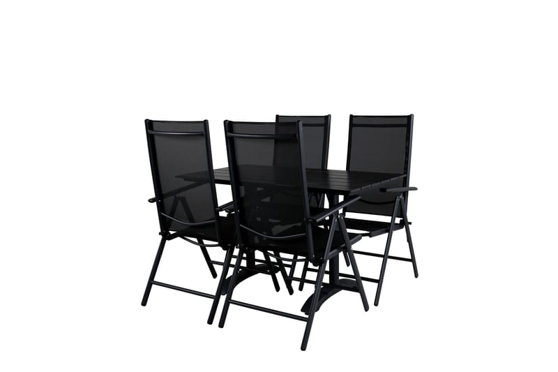 Ruokailuryhmä Denver 120 cm 4 Break tuolia Musta - Venture Home - Puutarhakalusteet - Ulkoryhmä - Ruokailuryhmät ulos