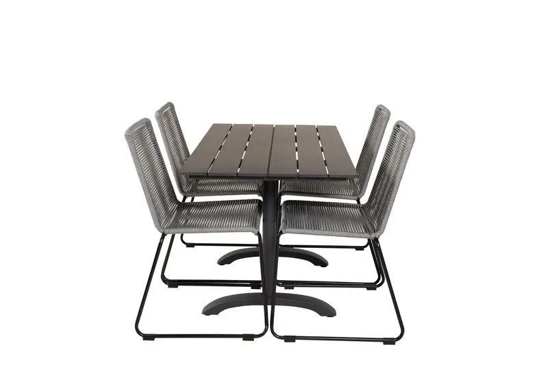 Ruokailuryhmä Denver 120 cm 4 Lindos tuolia, Musta