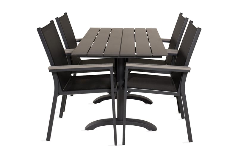Ruokailuryhmä Denver 120 cm 4 Parma tuolia - Musta - Puutarhakalusteet - Ulkoryhmä - Ruokailuryhmät ulos