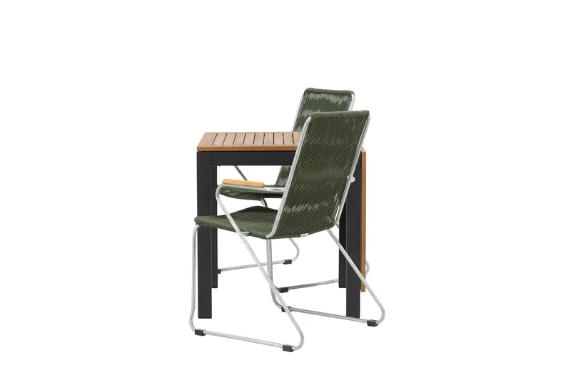 Ruokailuryhmä Diego 70 cm 2 Bois tuolia - Vihreä/Ruskea - Puutarhakalusteet - Ulkoryhmä - Ruokailuryhmät ulos