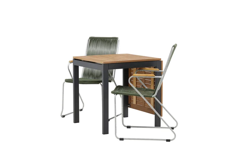Ruokailuryhmä Diego 70 cm 2 Bois tuolia - Vihreä/Ruskea - Puutarhakalusteet - Ulkoryhmä - Ruokailuryhmät ulos