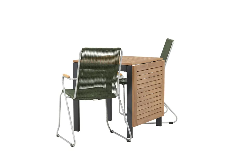 Ruokailuryhmä Diego 70 cm 2 Bois tuolia - Vihreä/Ruskea - Puutarhakalusteet - Ulkoryhmä - Ruokailuryhmät ulos