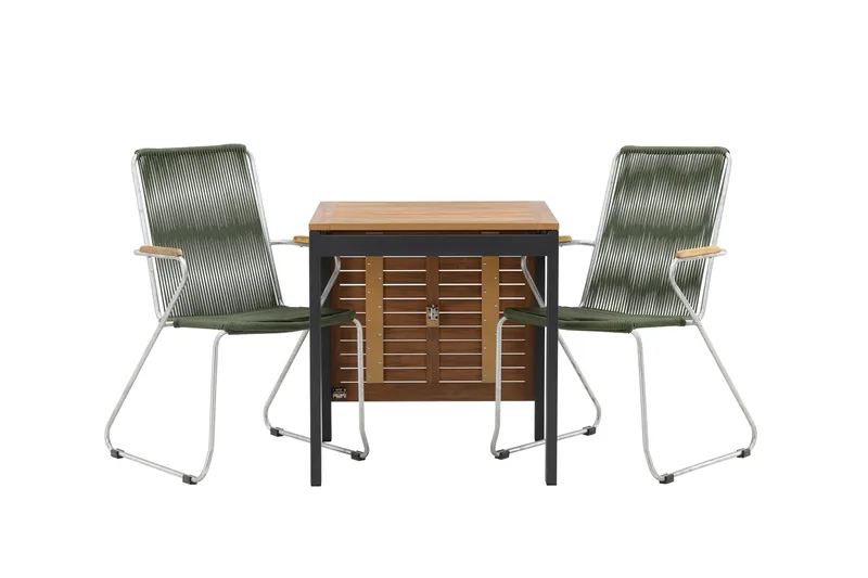 Ruokailuryhmä Diego 70 cm 2 Bois tuolia, Vihreä/Ruskea