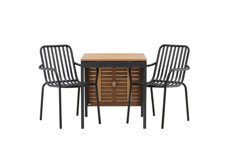 Ruokailuryhmä Diego 70 cm 2 Peking tuolia, Musta/Ruskea