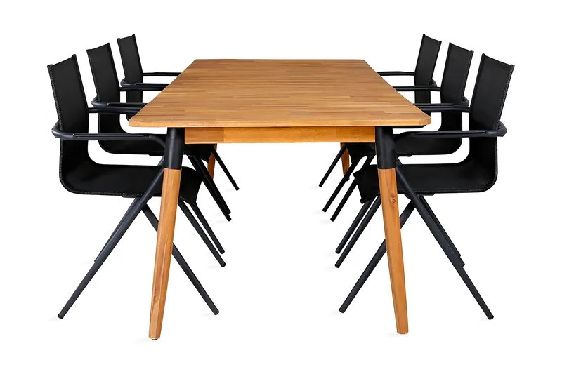 Ruokailuryhmä Julian 210 cm 6 Alina tuolia, Ruskea