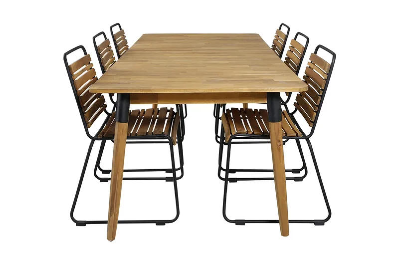 Ruokailuryhmä Julian 210 cm 6 Bois tuolia, Musta/Harmaa