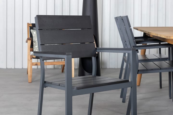 Ruokailuryhmä Julian 210 cm 6 Levels tuolia Musta/Ruskea - Venture Home - Ruokailuryhmät ulos