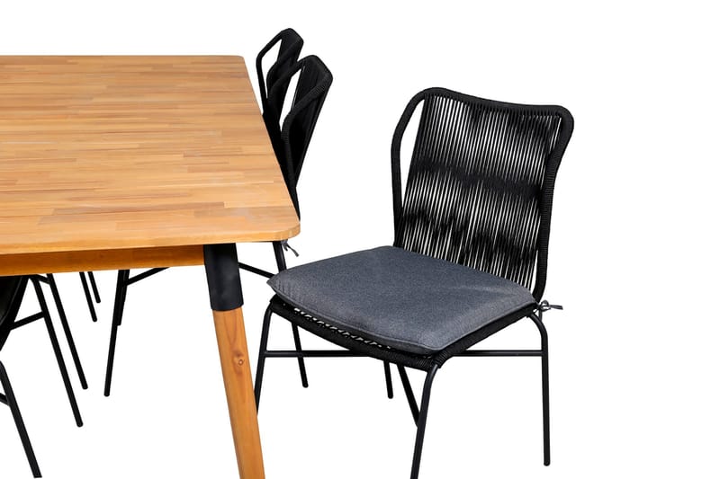 Ruokailuryhmä Julian 210 cm 6 tuolia - Musta/Ruskea - Puutarhakalusteet - Ulkoryhmä - Ruokailuryhmät ulos