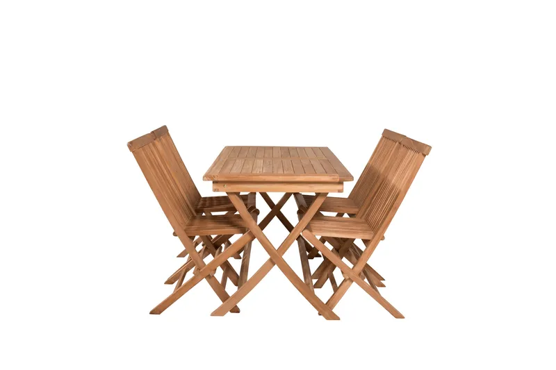 Ruokailuryhmä Kenya 120x70 cm 4 Kenya taittotuolia, Ruskea