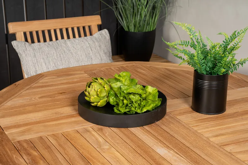 Ruokailuryhmä Kenya Pyöreä 120 cm 4 Kenya taittotuolia - Ruskea - Puutarhakalusteet - Ulkoryhmä - Ruokailuryhmät ulos