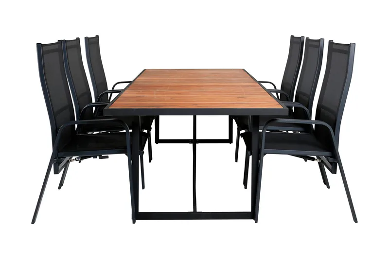 Ruokailuryhmä Khung 200 cm 6 Copacabana tuolia, Valkoinen