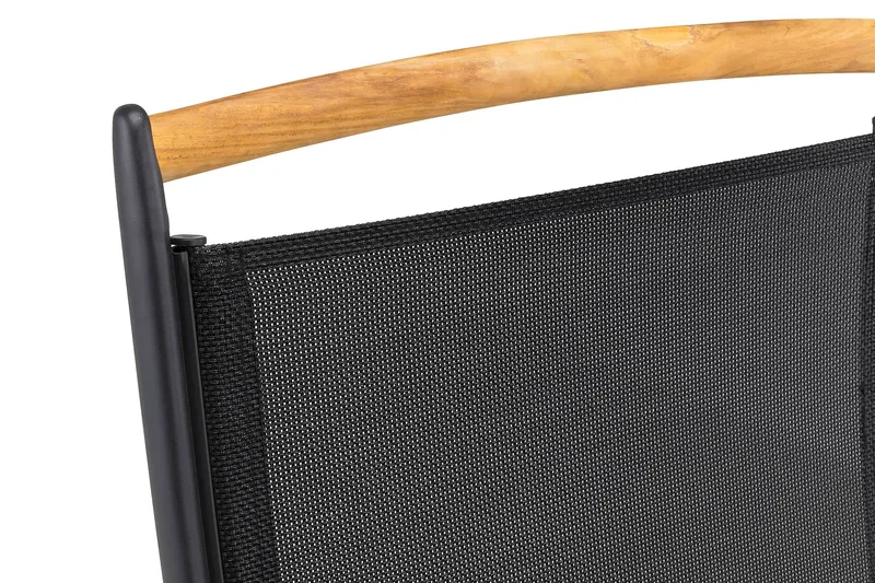 Ruokailuryhmä Las Vegas 152-210 + 4 Säätötuoli Lyx - Musta/Tiikki - Puutarhakalusteet - Ulkoryhmä - Ruokailuryhmät ulos