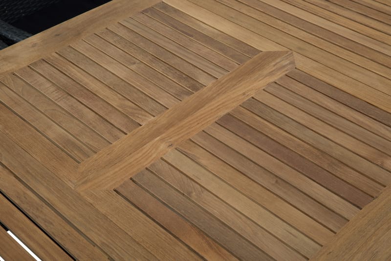 Ruokailuryhmä Las Vegas 152-210 + 6 Jenny Säädettävä Nojatuo - Tiikki/Musta - Puutarhakalusteet - Ulkoryhmä - Ruokailuryhmät ulos