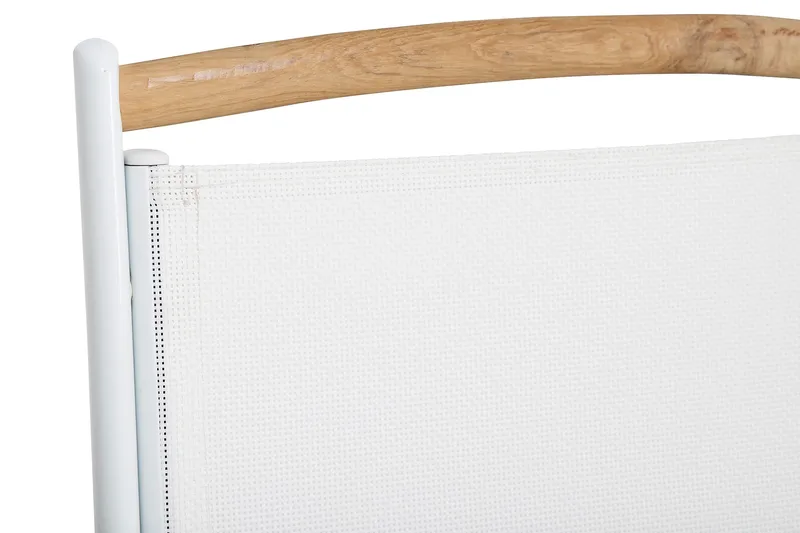 Ruokailuryhmä Las Vegas 220-280 + 6 Säätötuolia Lyx - Tiikki/Valkoinen - Puutarhakalusteet - Ulkoryhmä - Ruokailuryhmät ulos