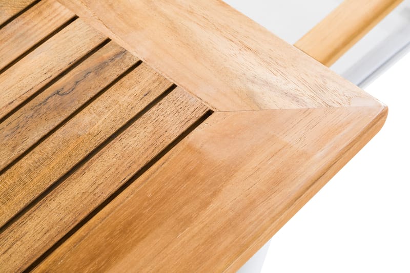 Ruokailuryhmä Las Vegas 220-280 + 8 Säätötuoli Lyx pehmustee - Valkoinen/Tiikki/Valkoinen/Tiikki/Harmaa - Puutarhakalusteet - Ulkoryhmä - Ruokailuryhmät ulos