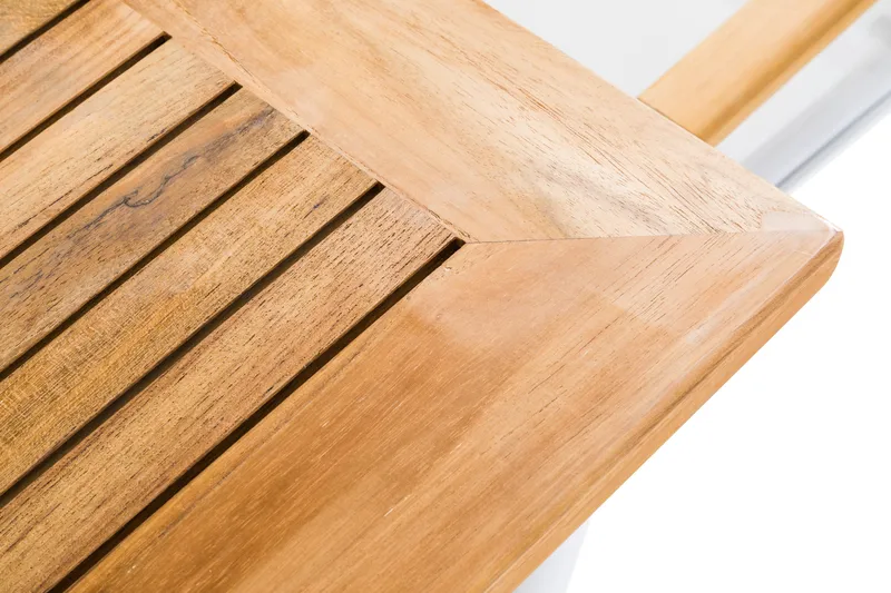 Ruokailuryhmä Las Vegas 220-280 + 8 Säätötuoli Lyx pehmustee - Valkoinen/Tiikki/Valkoinen/Tiikki/Harmaa - Puutarhakalusteet - Ulkoryhmä - Ruokailuryhmät ulos