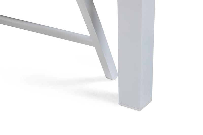 Ruokailuryhmä Las Vegas 220-280 + 8 Tuolia Lyx - Valkoinen/Tiikki/Valkoinen/Tiikki - Puutarhakalusteet - Ulkoryhmä - Ruokailuryhmät ulos