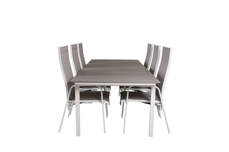 Ruokailuryhmä Levels 224 cm 6 Copacabana tuolia - Valkoinen - Puutarhakalusteet - Ulkoryhmä - Ruokailuryhmät ulos