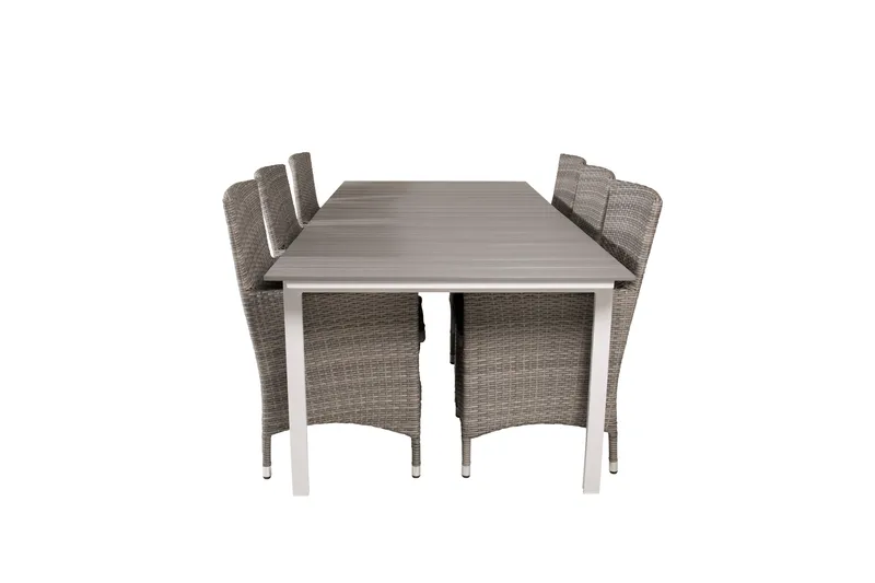 Ruokailuryhmä Levels 224 cm 6 Malin tuolia, Harmaa